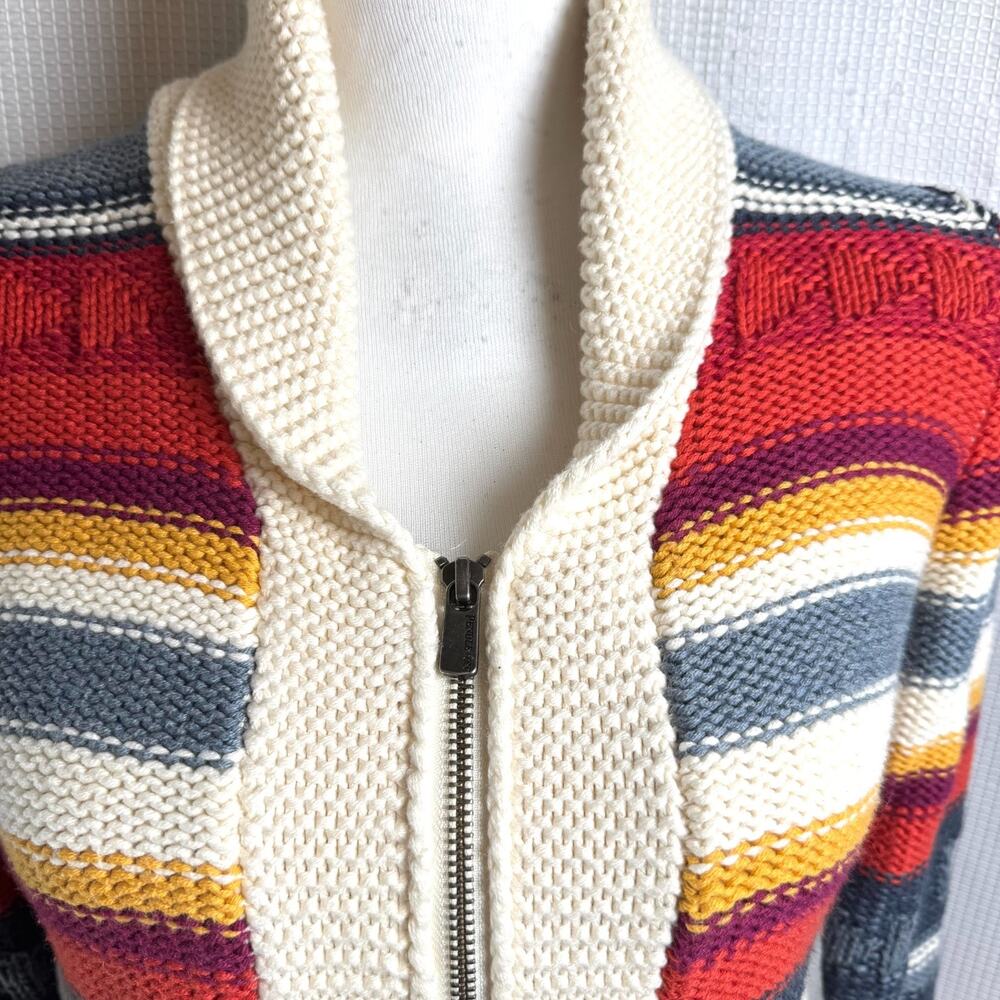 Pendleton Campfire Sweater Womens Size XS Multicolor Striped Zip Up Cardigan EUC - Picture 7 of 13